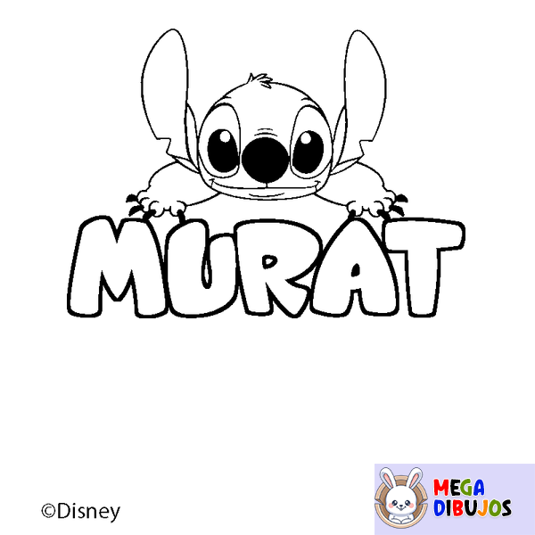 Coloraci&oacute;n del nombre MURAT - decorado Stitch