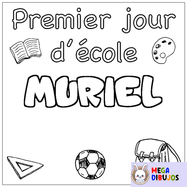 Coloraci&oacute;n del nombre MURIEL - decorado primer d&iacute;a de escuela