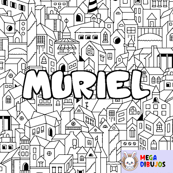 Coloraci&oacute;n del nombre MURIEL - decorado ciudad