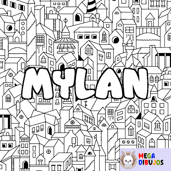 Coloraci&oacute;n del nombre MYLAN - decorado ciudad