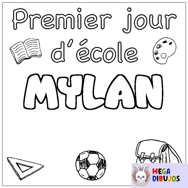 Coloraci&oacute;n del nombre MYLAN - decorado primer d&iacute;a de escuela