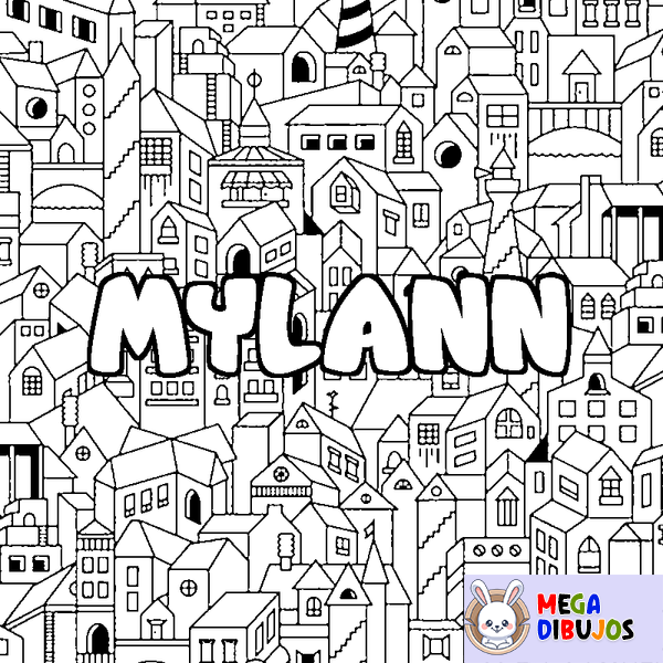 Coloraci&oacute;n del nombre MYLANN - decorado ciudad