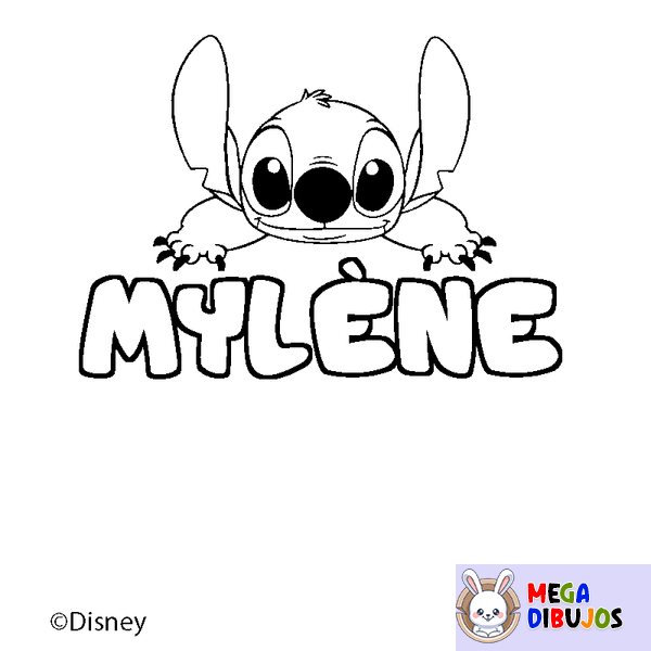 Coloraci&oacute;n del nombre MYL&Egrave;NE - decorado Stitch