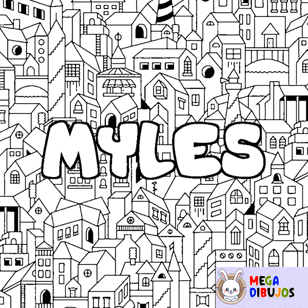 Coloraci&oacute;n del nombre MYLES - decorado ciudad
