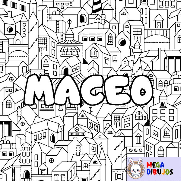 Coloraci&oacute;n del nombre MACEO - decorado ciudad