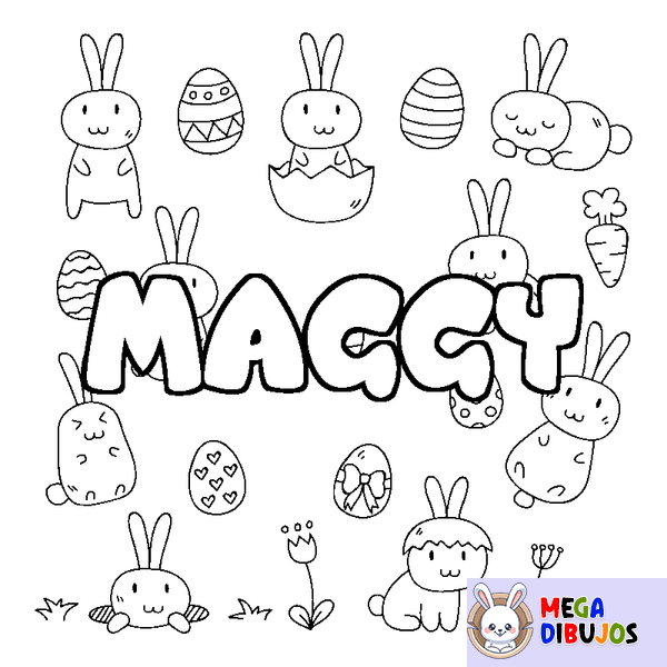Coloraci&oacute;n del nombre MAGGY - decorado Pascua
