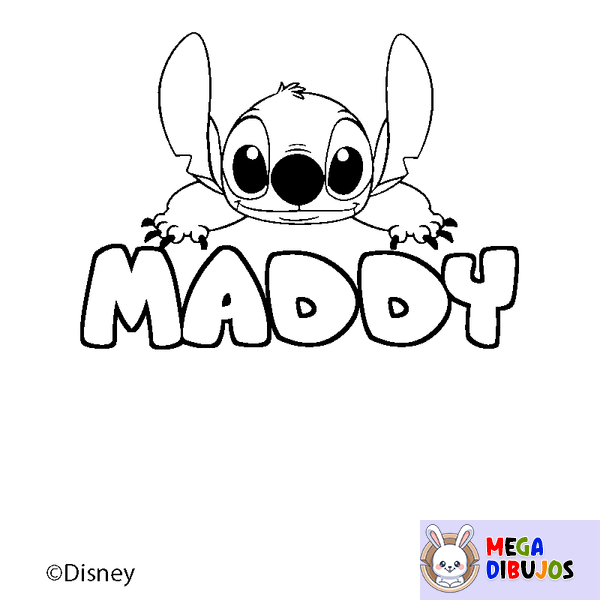Coloraci&oacute;n del nombre MADDY - decorado Stitch