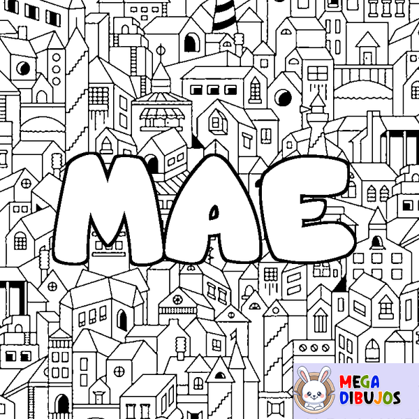 Coloraci&oacute;n del nombre MAE - decorado ciudad