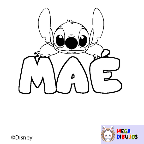 Coloraci&oacute;n del nombre MA&Eacute; - decorado Stitch