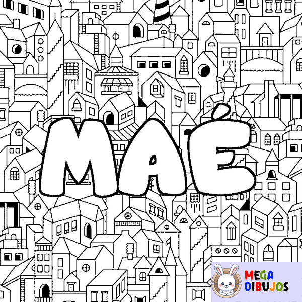 Coloraci&oacute;n del nombre MA&Eacute; - decorado ciudad