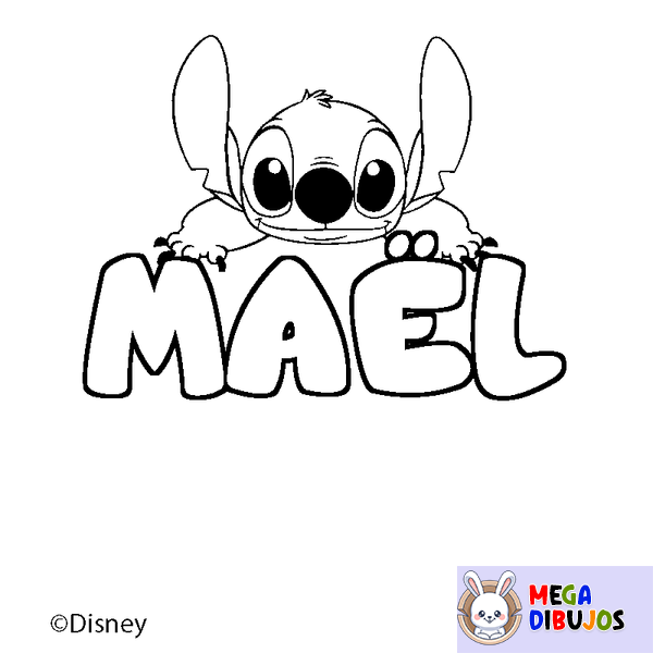 Coloraci&oacute;n del nombre MA&Euml;L - decorado Stitch