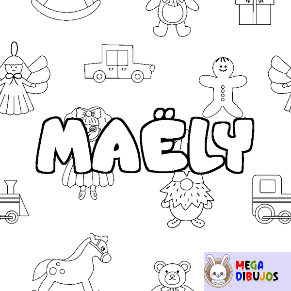 Coloraci&oacute;n del nombre MA&Euml;LY - decorado juguetes