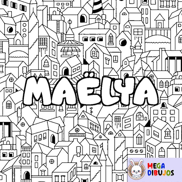 Coloraci&oacute;n del nombre MA&Euml;LYA - decorado ciudad