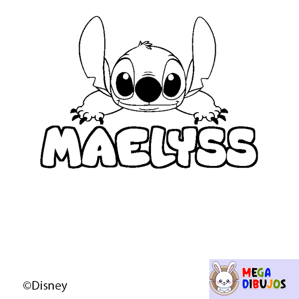 Coloraci&oacute;n del nombre MAELYSS - decorado Stitch