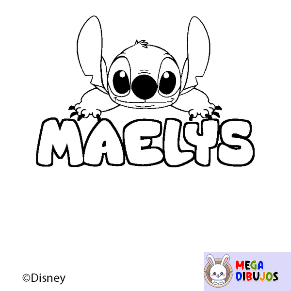 Coloraci&oacute;n del nombre MAELYS - decorado Stitch