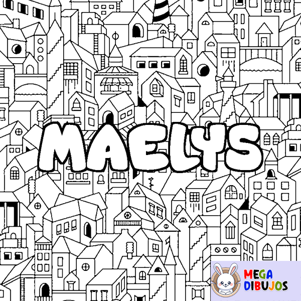 Coloraci&oacute;n del nombre MAELYS - decorado ciudad