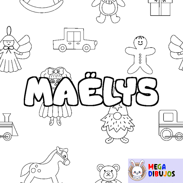 Coloraci&oacute;n del nombre MA&Euml;LYS - decorado juguetes