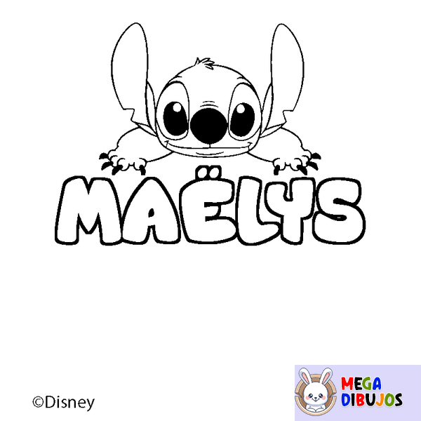 Coloraci&oacute;n del nombre MA&Euml;LYS - decorado Stitch