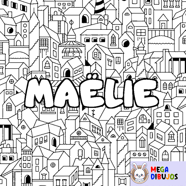 Coloraci&oacute;n del nombre MA&Euml;LIE - decorado ciudad
