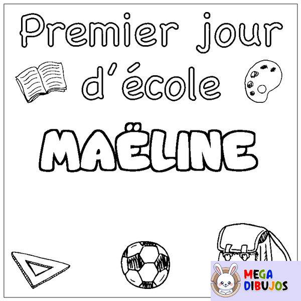 Coloraci&oacute;n del nombre MA&Euml;LINE - decorado primer d&iacute;a de escuela