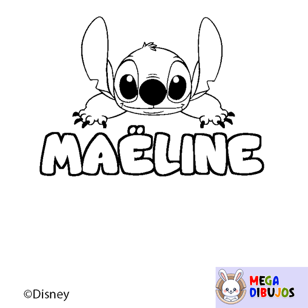 Coloraci&oacute;n del nombre MA&Euml;LINE - decorado Stitch