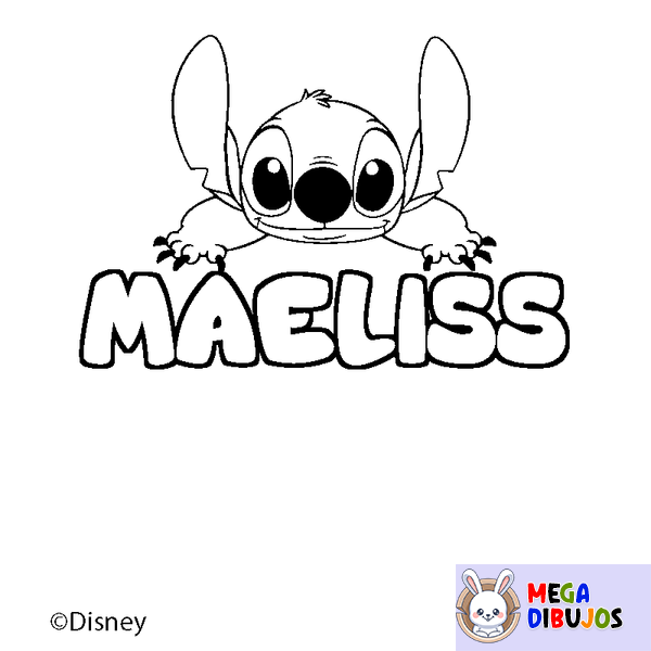 Coloraci&oacute;n del nombre MAELISS - decorado Stitch