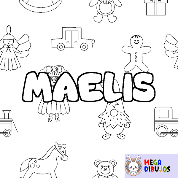Coloraci&oacute;n del nombre MAELIS - decorado juguetes