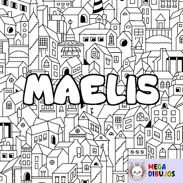 Coloraci&oacute;n del nombre MAELIS - decorado ciudad