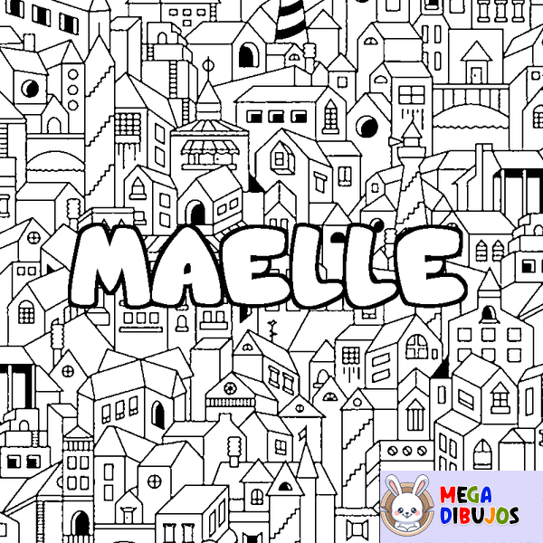 Coloraci&oacute;n del nombre MAELLE - decorado ciudad