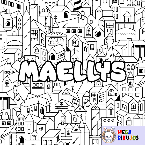 Coloraci&oacute;n del nombre MAELLYS - decorado ciudad