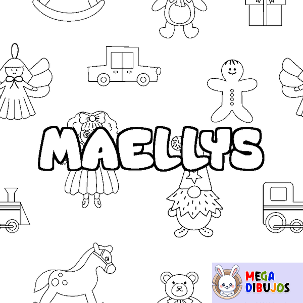 Coloraci&oacute;n del nombre MAELLYS - decorado juguetes