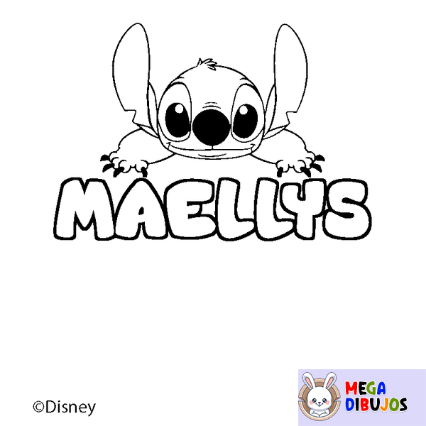 Coloraci&oacute;n del nombre MAELLYS - decorado Stitch