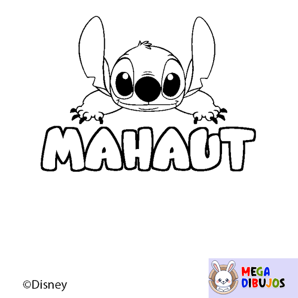 Coloraci&oacute;n del nombre MAHAUT - decorado Stitch