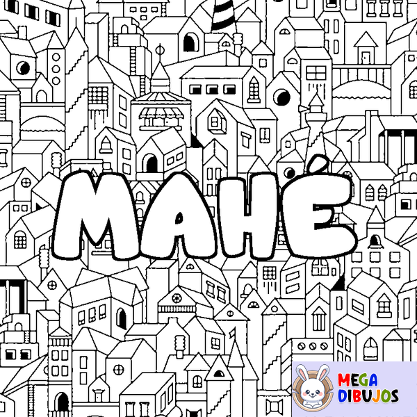 Coloraci&oacute;n del nombre MAH&Eacute; - decorado ciudad