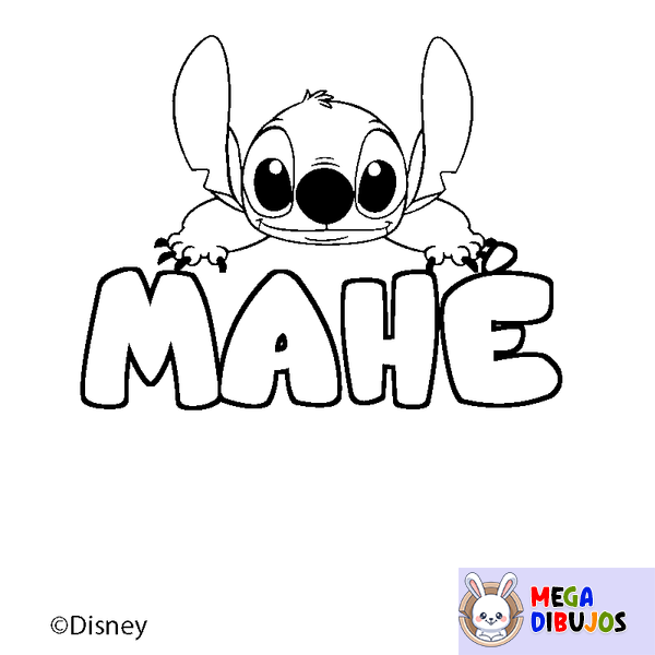 Coloraci&oacute;n del nombre MAH&Eacute; - decorado Stitch