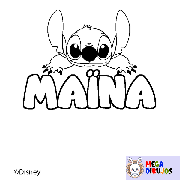 Coloraci&oacute;n del nombre MA&Iuml;NA - decorado Stitch