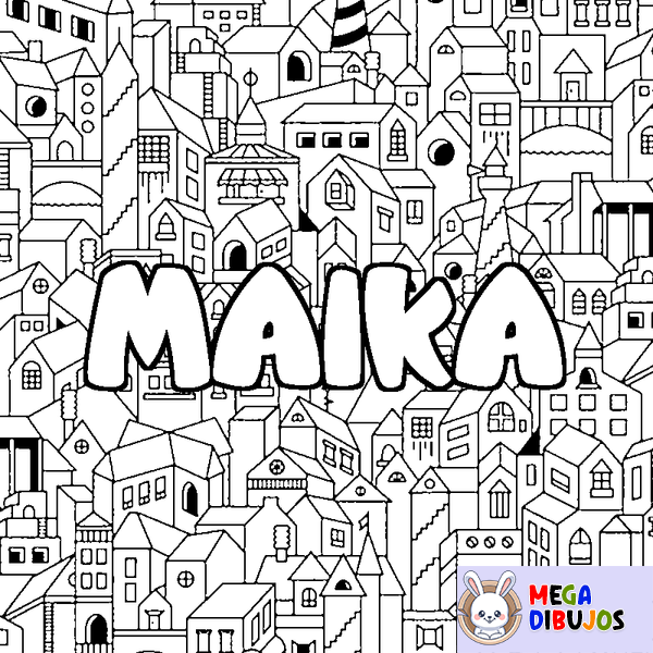 Coloraci&oacute;n del nombre MAIKA - decorado ciudad