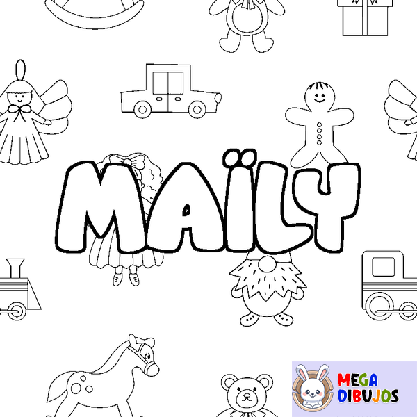 Coloraci&oacute;n del nombre MA&Iuml;LY - decorado juguetes