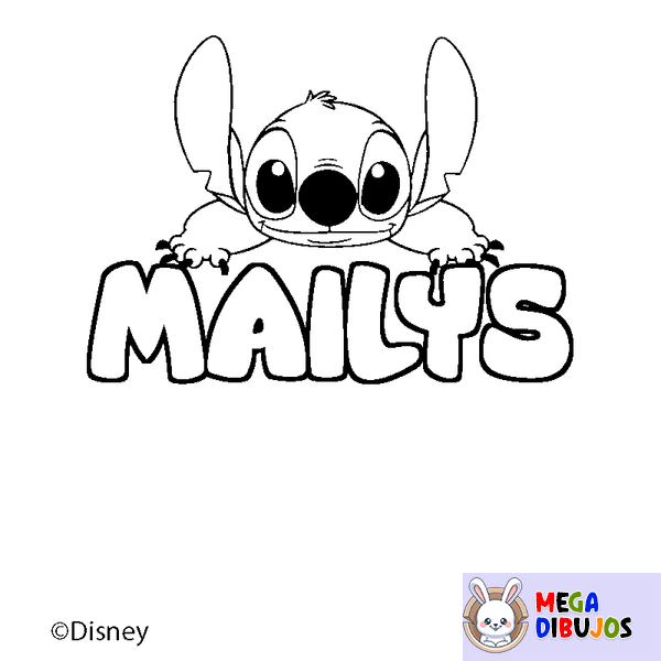 Coloraci&oacute;n del nombre MAILYS - decorado Stitch