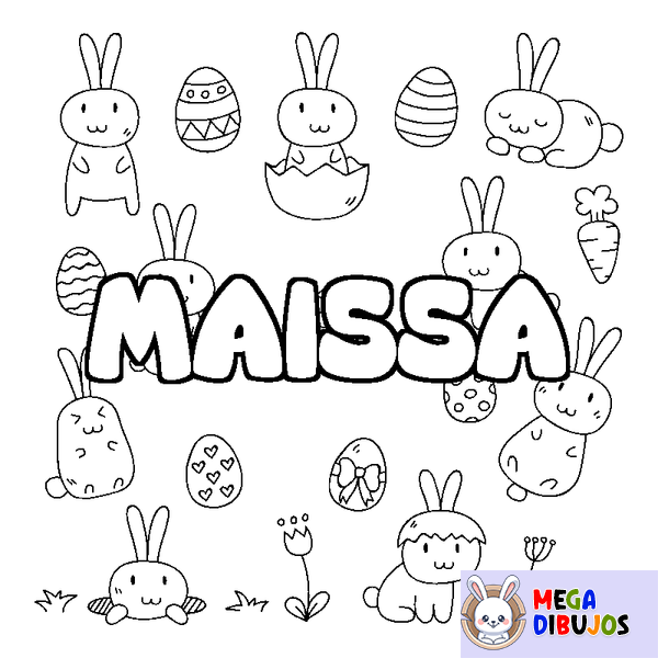 Coloraci&oacute;n del nombre MAISSA - decorado Pascua