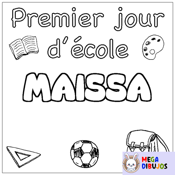 Coloraci&oacute;n del nombre MAISSA - decorado primer d&iacute;a de escuela