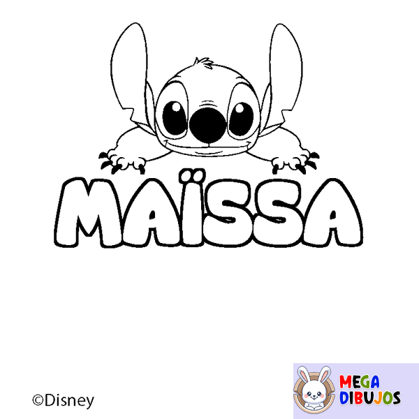 Coloraci&oacute;n del nombre MA&Iuml;SSA - decorado Stitch