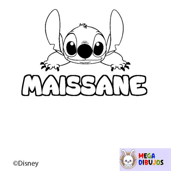 Coloraci&oacute;n del nombre MAISSANE - decorado Stitch