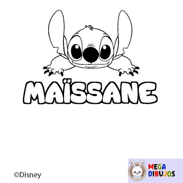Coloraci&oacute;n del nombre MA&Iuml;SSANE - decorado Stitch