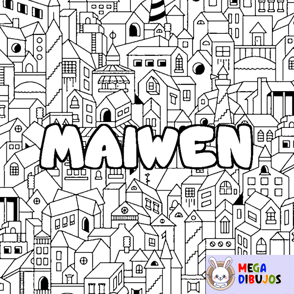 Coloraci&oacute;n del nombre MAIWEN - decorado ciudad