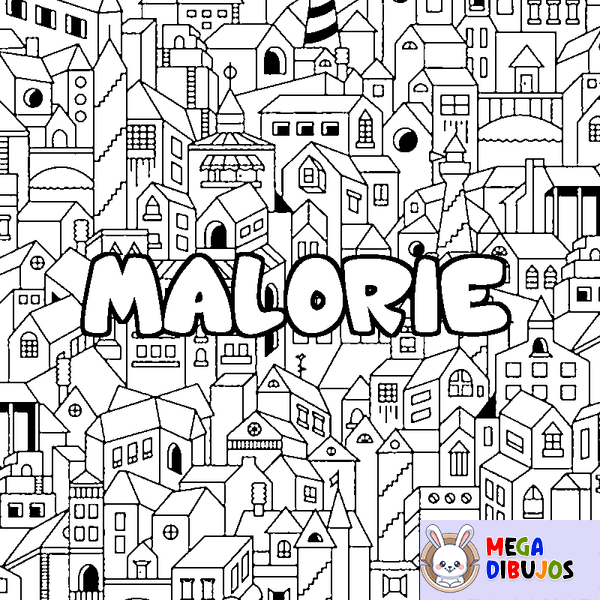 Coloraci&oacute;n del nombre MALORIE - decorado ciudad