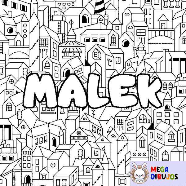 Coloraci&oacute;n del nombre MALEK - decorado ciudad