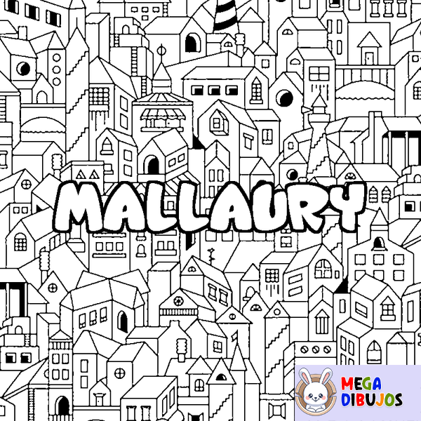 Coloraci&oacute;n del nombre MALLAURY - decorado ciudad