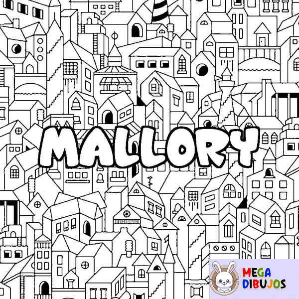 Coloraci&oacute;n del nombre MALLORY - decorado ciudad