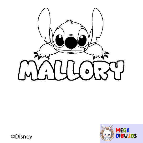 Coloraci&oacute;n del nombre MALLORY - decorado Stitch